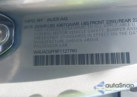 2015 Audi A3 1.8T Premium from USA, damaged, VIN WAUACGFFXF1127760